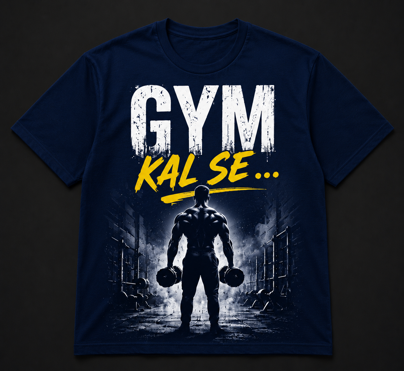 GYM Kal Se.. Printed T-Shirt | Relatable Graphic Tee for Men & Women